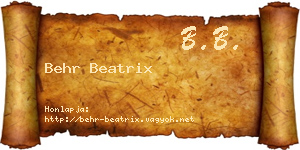Behr Beatrix névjegykártya