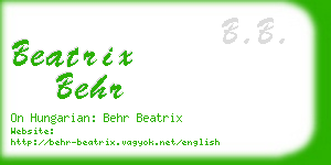 beatrix behr business card